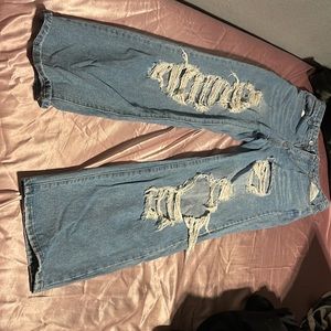 Light Washed cut Out Ripped Straight Leg Jeans/medium wash from SHEIN, size 6